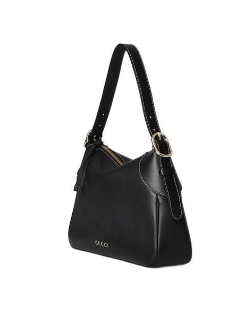 Gucci Black Gg Emblem Medium Shoulder Bag