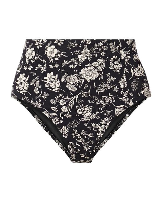 Ulla Johnson Black Zahara Floral-Print Bikini Briefs