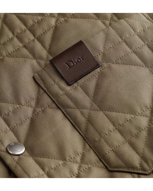 Dior Green Cannage Overshirt With Leather Patch for men