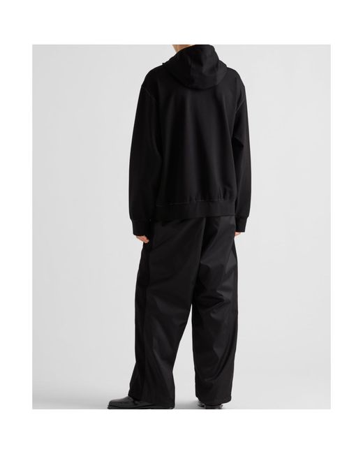 Prada Black Technical Jersey Hoodie for men
