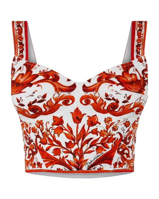 Dolce & Gabbana Red Short Crop Top