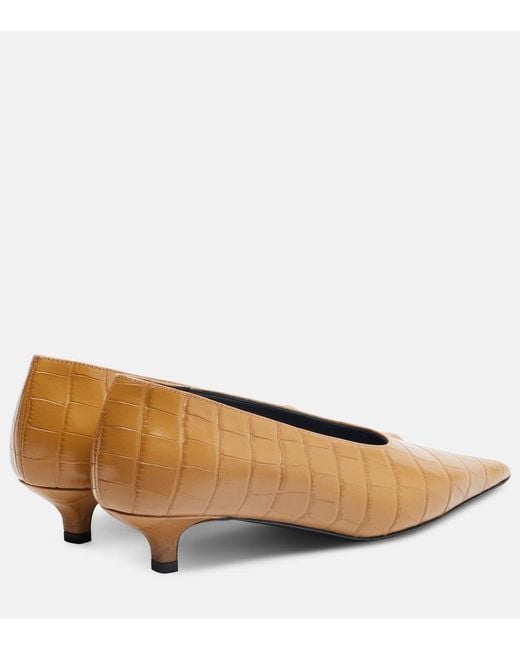 Totême  Brown Croc-Effect Leather Pumps