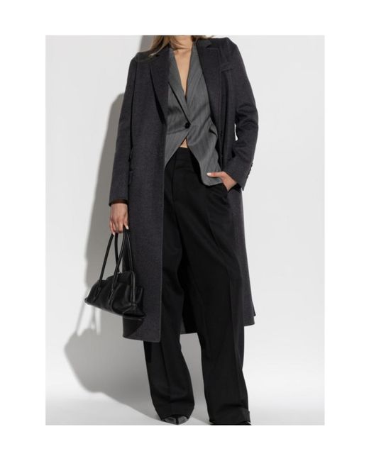 Tom Ford Black Single-Breasted Wool Coat