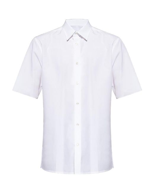 Maison Margiela White Short-Sleeved Buttoned Shirt for men