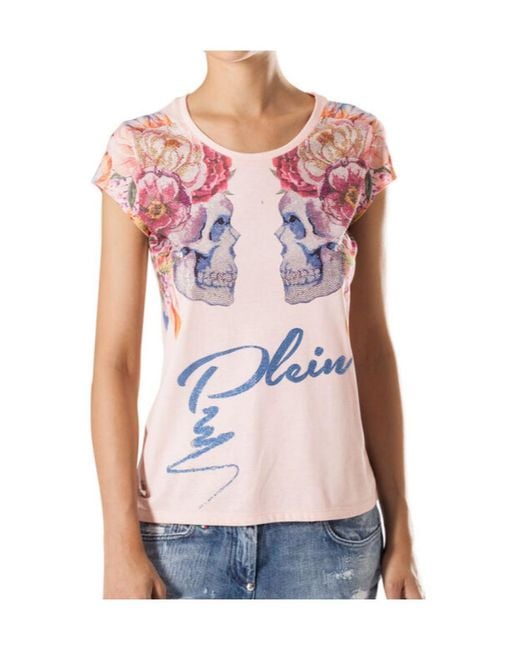 Philipp Plein Pink Printed T-Shirt
