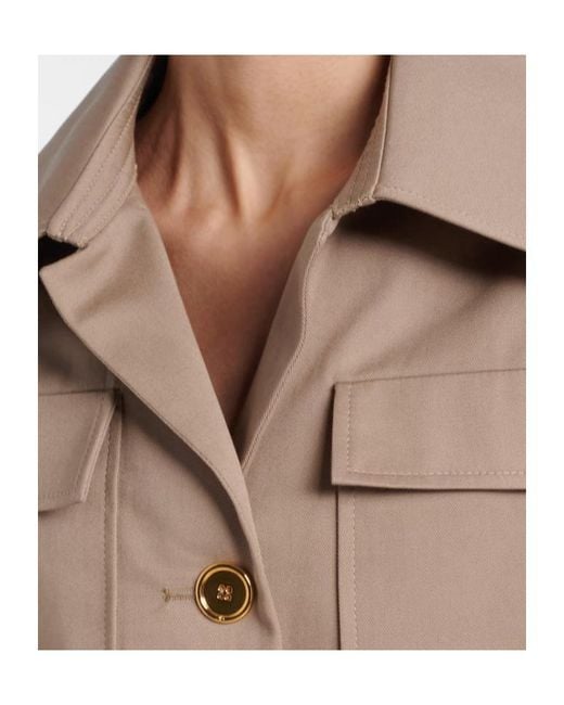 Patou Natural Cropped Button-Down Casual Jacket
