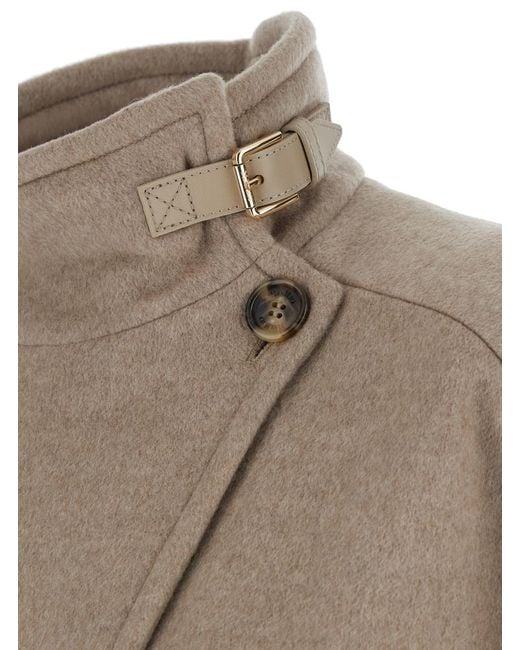 Max Mara Natural Derrik High Neck Cape