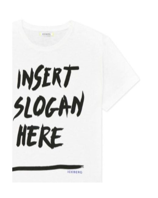 Iceberg White Round-Necked Logo T-Shirt for men