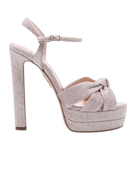 Aquazzura Gray Nina Platform Sandals