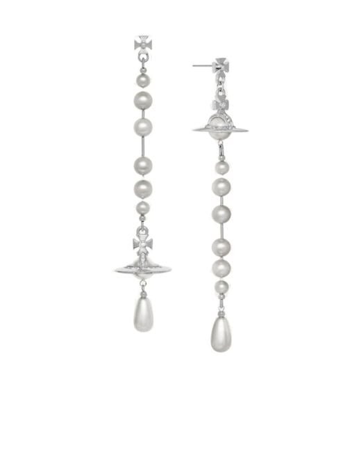 Vivienne Westwood White Broken Pearl Earrings