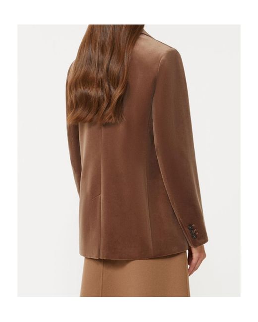 Max Mara Brown 'S Single-Breasted Tailored Blazer