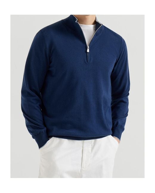 Brunello Cucinelli Blue Sea Island Sweater for men