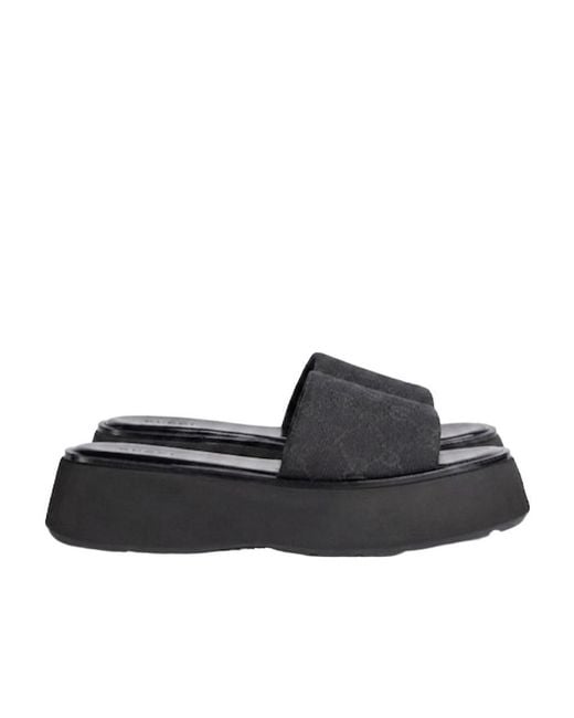 Gucci Black Flatform Slide Sandal