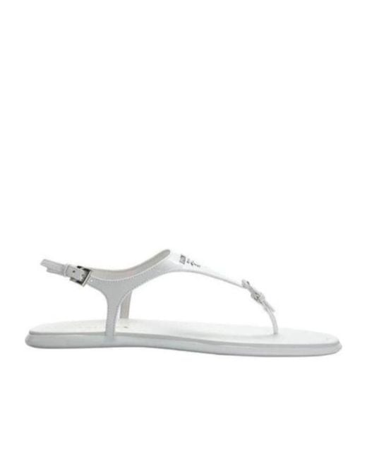 Prada White Logo Sandals