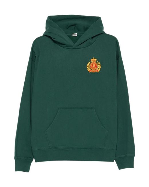 Sporty & Rich Green Crest-Embroidered Hoodie for men