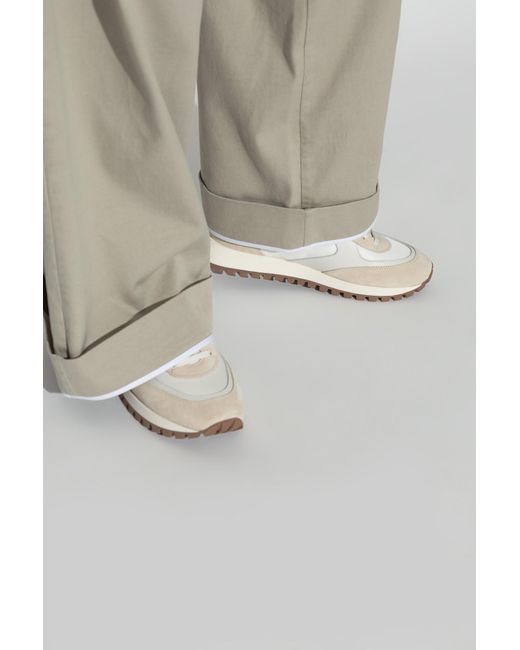 Gianvito Rossi White Gravel Panelled Lace-Up Sneakers