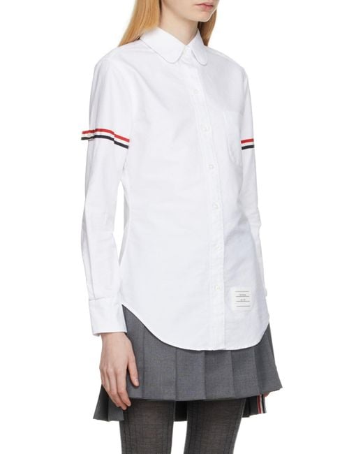 Thom Browne White Rwb Striped Buttoned Shirt
