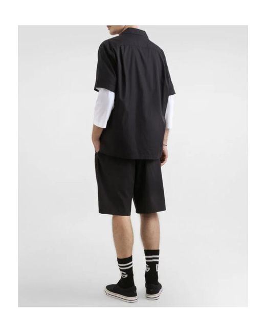 Dolce & Gabbana Black Heraldic Patch Elastic Waist Shorts for men