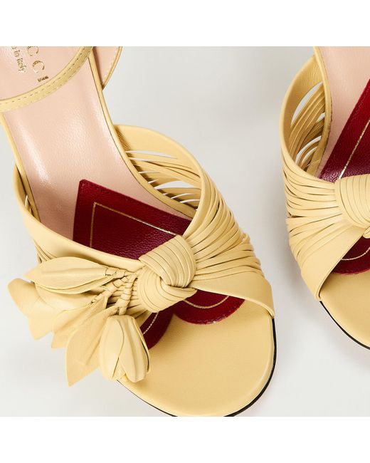 Gucci Metallic Solid Color Heeled Sandals