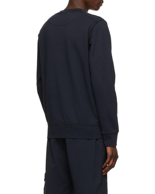 Stone Island Blue Compass Patch Crewneck Sweatshirt for men