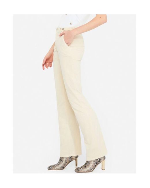 Liu Jo White Velvet Bootcut Trousers