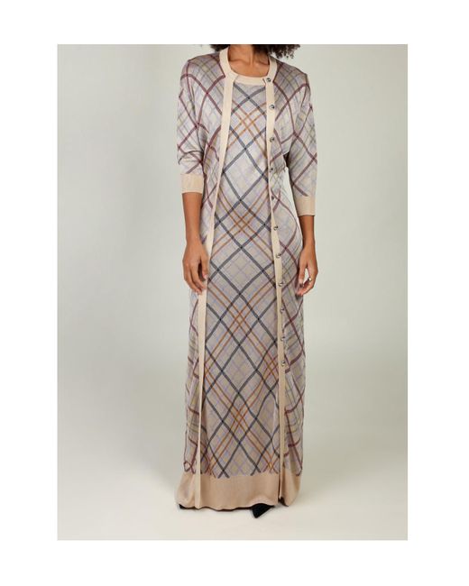 Rabanne Natural Checked Cardigan Dress
