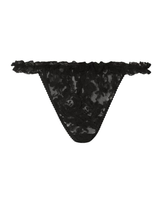 Dolce & Gabbana Black Ruffled Lace Briefs