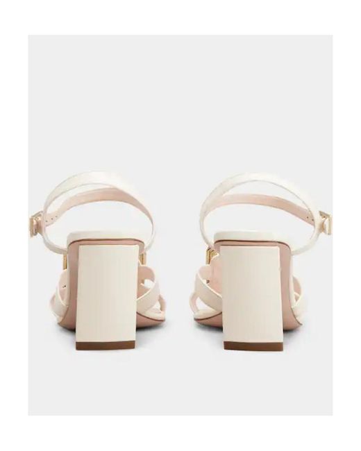 Roger Vivier White Belle Vivier Metal Buckle Sandals