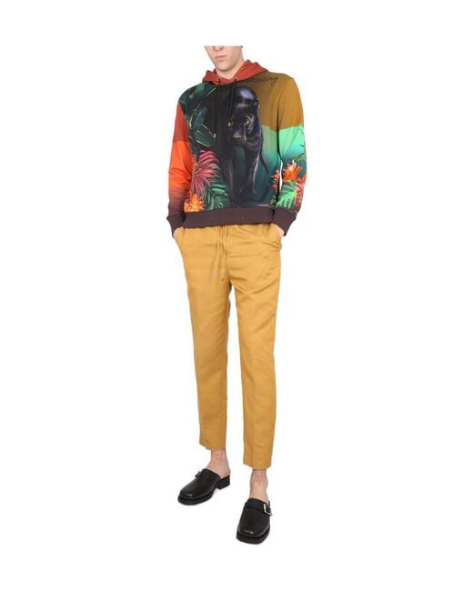 Etro Yellow Cropped Drawstring Trousers for men
