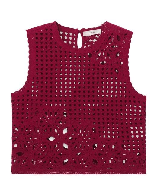 FRAME Red Crocheted Vest