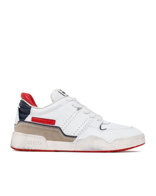 Isabel Marant White Logo Embossed Lace-Up Sneakers