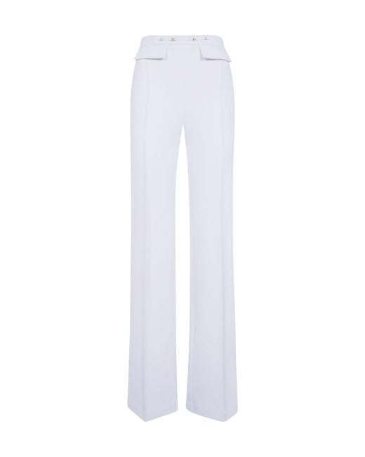 Elisabetta Franchi White Pleated Casual Trousers
