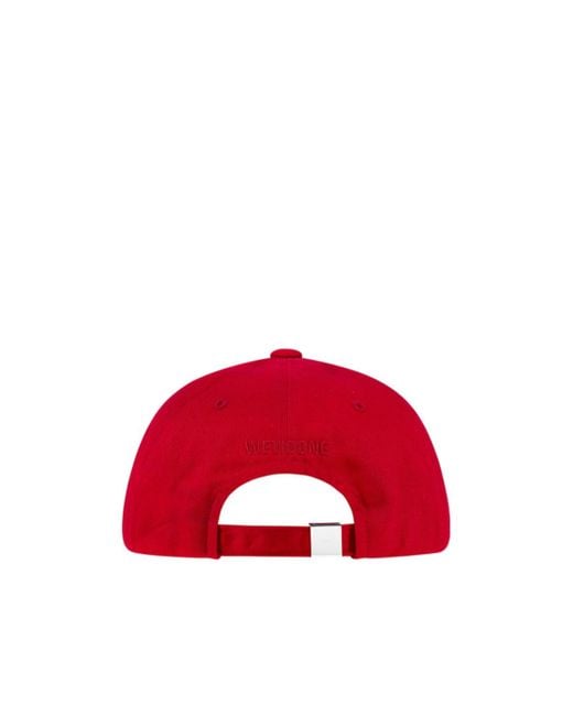 we11done Red Washed Printed Cap