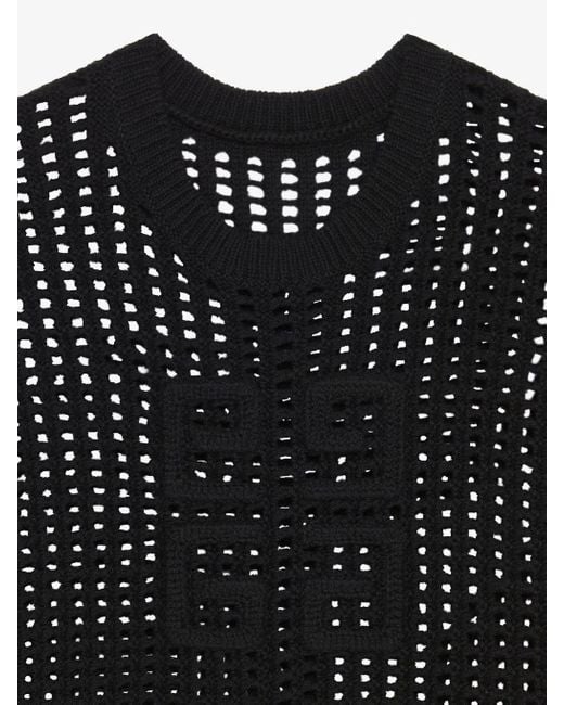 Givenchy Black 4G Crochet-Knit Oversized Jumper