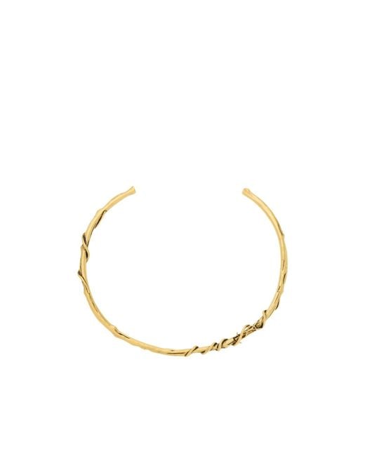 Saint Laurent Metallic Cassandre Mulberry Torc Necklace