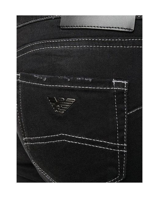 Emporio Armani Black Elastic Low-Rise Jeans