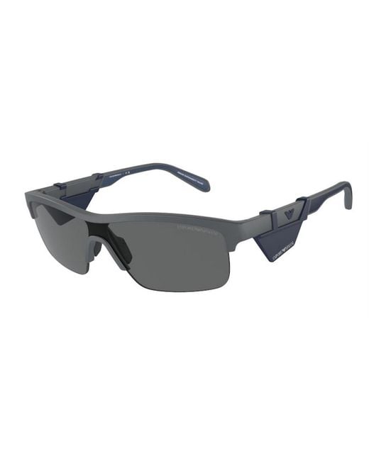Emporio Armani Gray Irregular-Frame Sunglasses for men