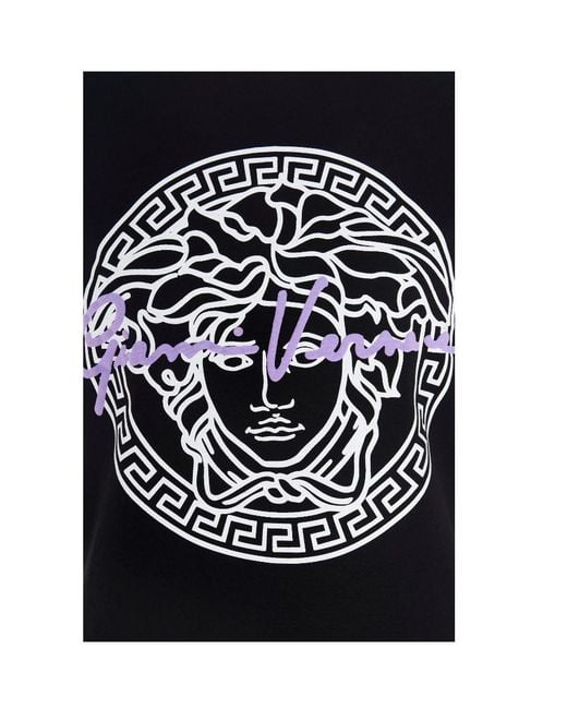 Versace Black Medusa Motif Logo-Print T-Shirt