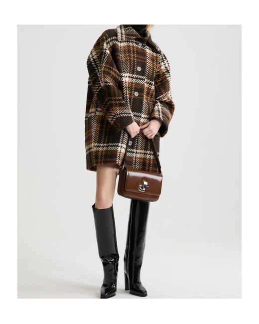 Patou Multicolor Checked Wool Coat