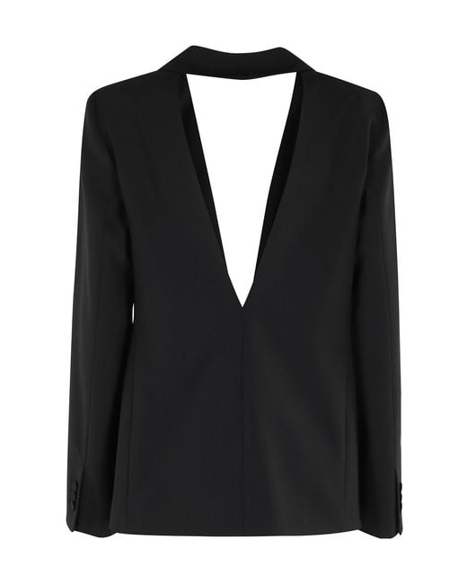 Semicouture Black Long-Sleeved Openwork Jacket