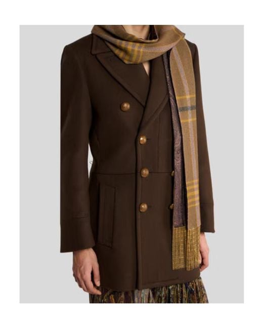 Etro Natural Check Paisley-Print Scarf