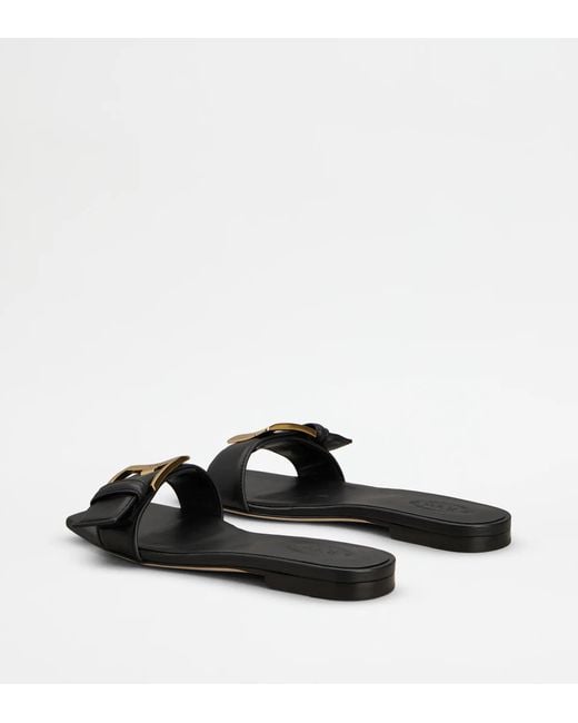 Tod's Multicolor Square-Toe Flat Sandals