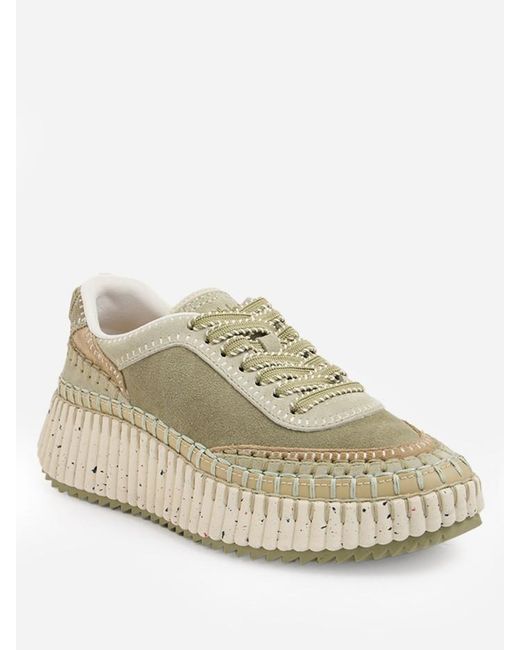 Chloé Natural Chloé Nama Lace-Up Sneakers