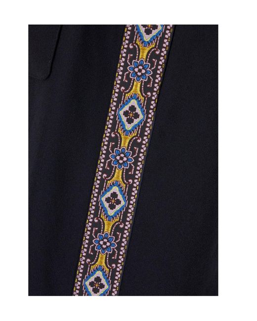 Etro Blue Drawstring Wide-Leg Trousers
