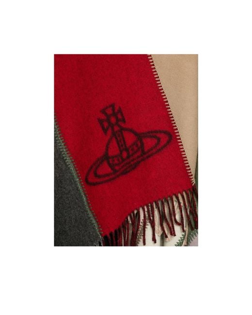 Vivienne Westwood Red Orb-Print Blanket Poncho