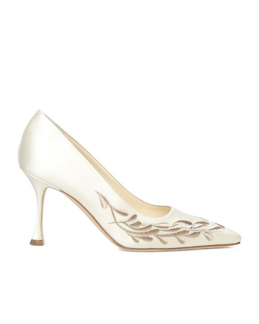 Manolo Blahnik White Pointed High Heels