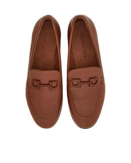 Ferragamo Brown Gancini Loafer