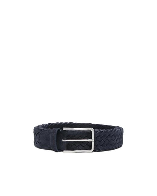 Canali Blue Braided-Design Belt for men