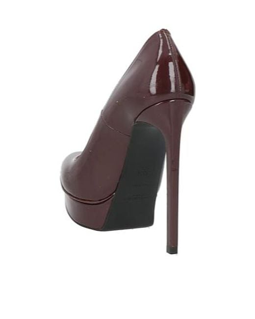 Saint Laurent Brown Minimalist Patent Leather Highheeled Shoes