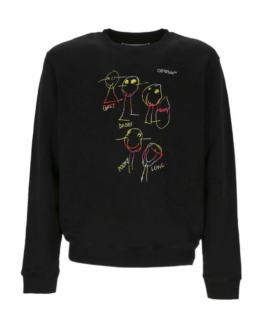 Off-White c/o Virgil Abloh Black Graphic-Print Cotton Sweatshirt